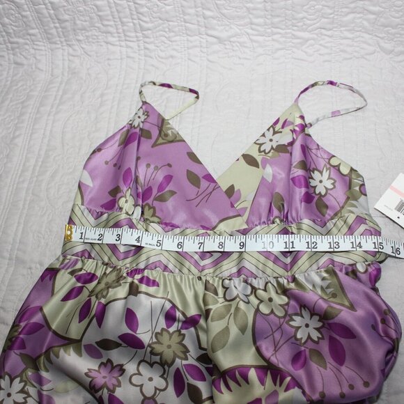 Donna Morgan Womens Seafoam Dress Purple Green Floral Babydoll Size 10 NWT - Picture 7 of 8